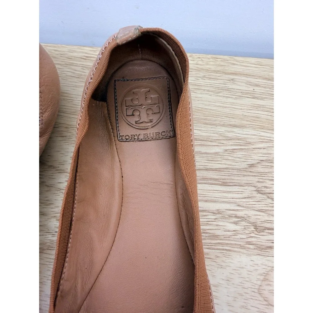 Tory Burch Women's Pale Pink Caroline Ballet Flat Shoes 8 M Logo Designer #9 - Picture 5 of 15